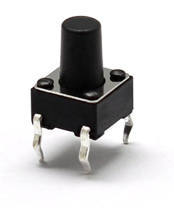 Micro Drukknop Schakelaar 6x6x8mm hoog 4-pins DIP